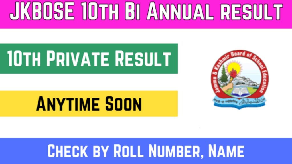 JKBOSE 10th Class Biannual Result 2024 Update